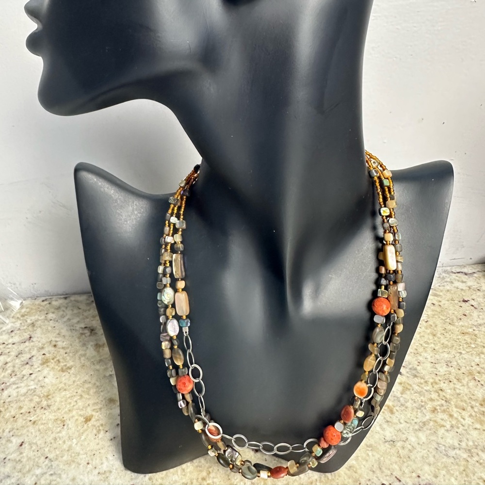 Silpada 925 Sterling Silver "Fiesta Fun" Multi-Strand Necklace